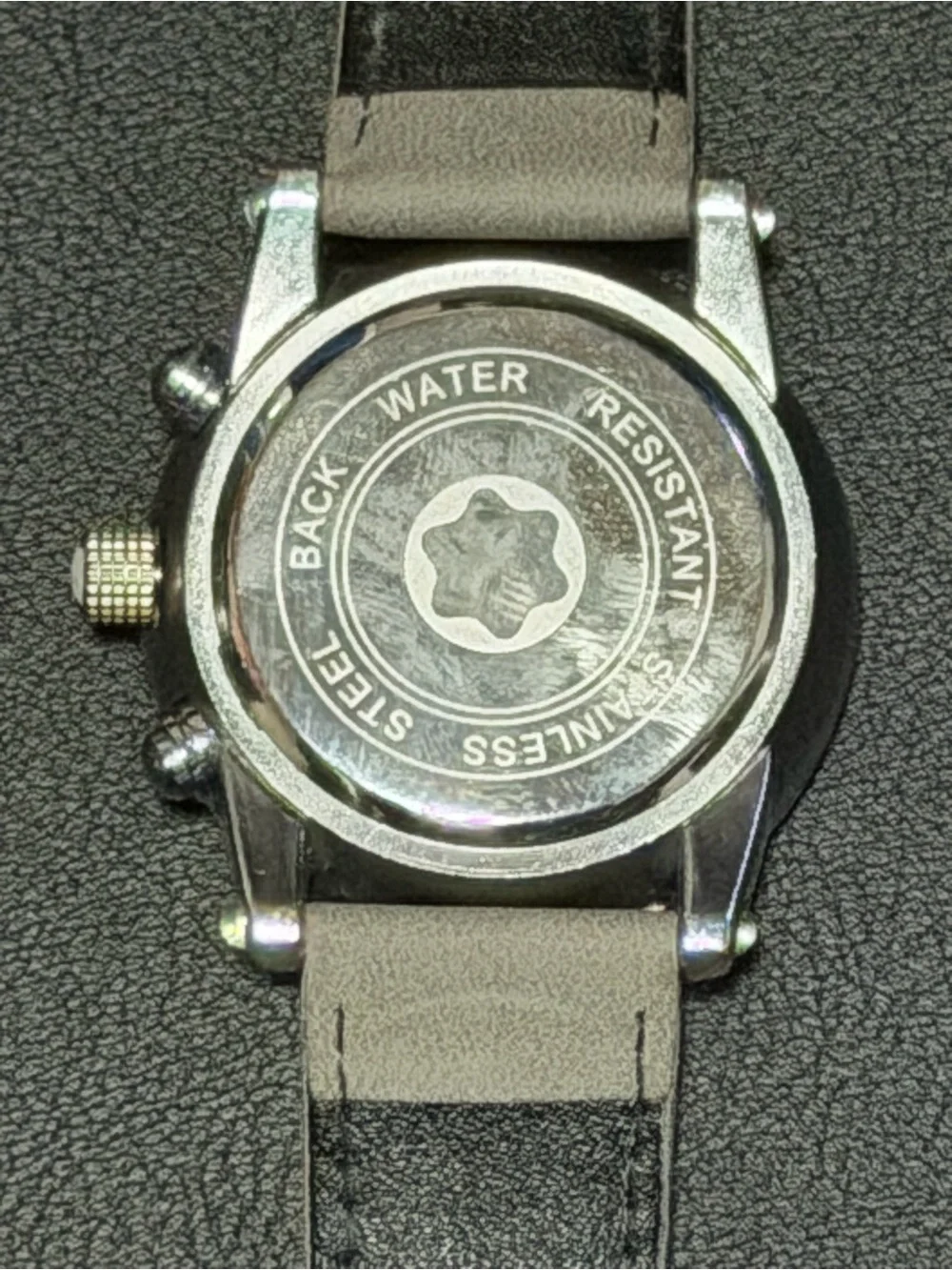 Montblanc Chronograph Men's Watch, Gray Dial Gray & Leather Band